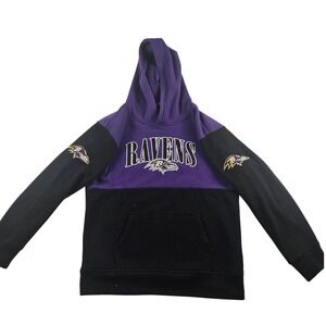 NFL Team Apparel Baltimore Ravens Hoodie Youth Medium 10 12 Purple Black